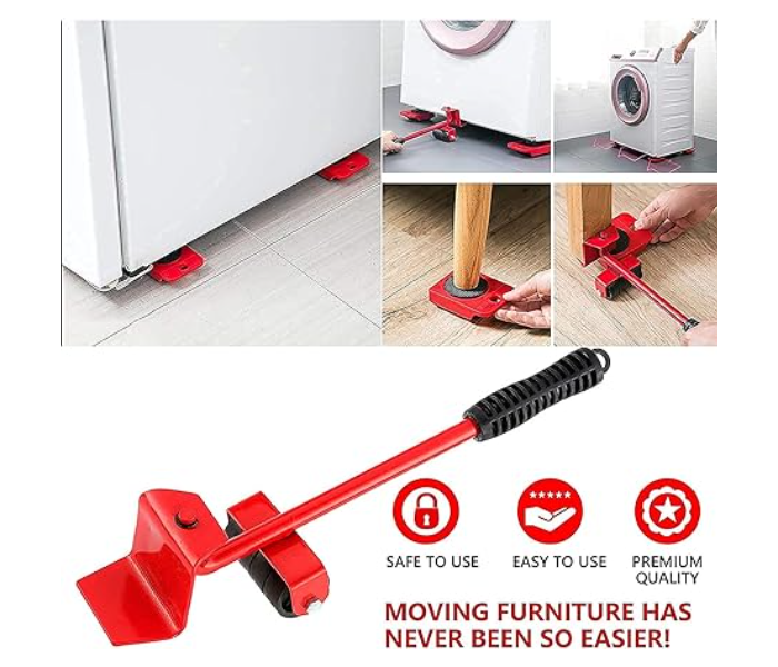 5 in 1 Heavy Furniture Moving Tool Heavy object mover For Moving House Cabinet Sofa Bed Desk Slider Remover Rolling Wheel Corner Movers Set For Furniture Mover tool transport Moving Heavy Object Handl - Zoom Image 1