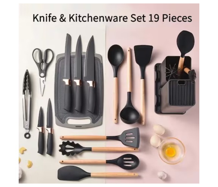 19PCS Knife Block Silicone Kitchenware Set in UAE