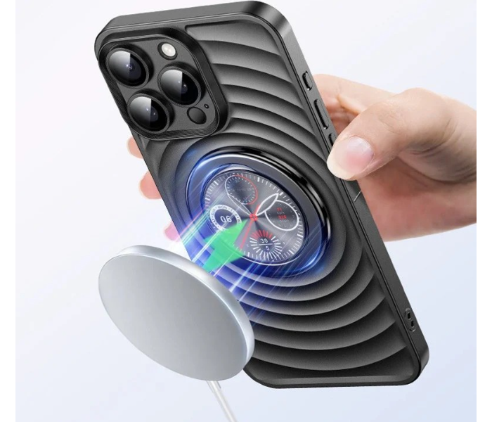 3D Wave Luxury Magnetic Bracket Case | Back Cover Case Protection Compatible with iPhone - Zoom Image 5