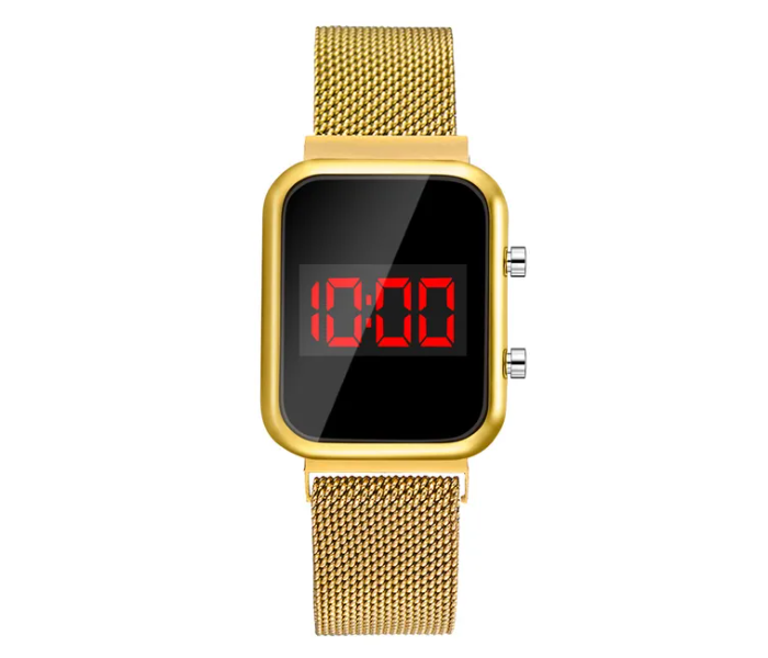 Large Dial Rectangular Digital  Fashion Stainless Steel Led Electronic Luxury - Gold - Zoom Image 4