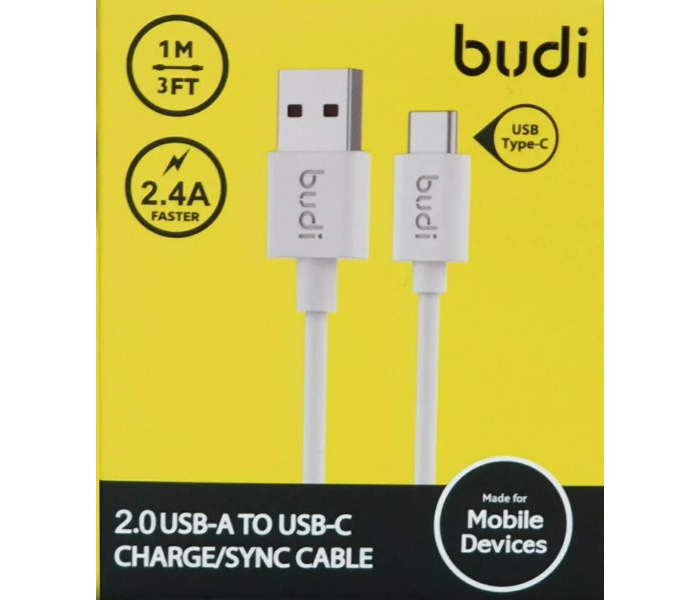 BUDI C-TYPE MOBILE PHONE FAST CHARGER 1M HEAVY DUTY  Cable - Zoom Image 2