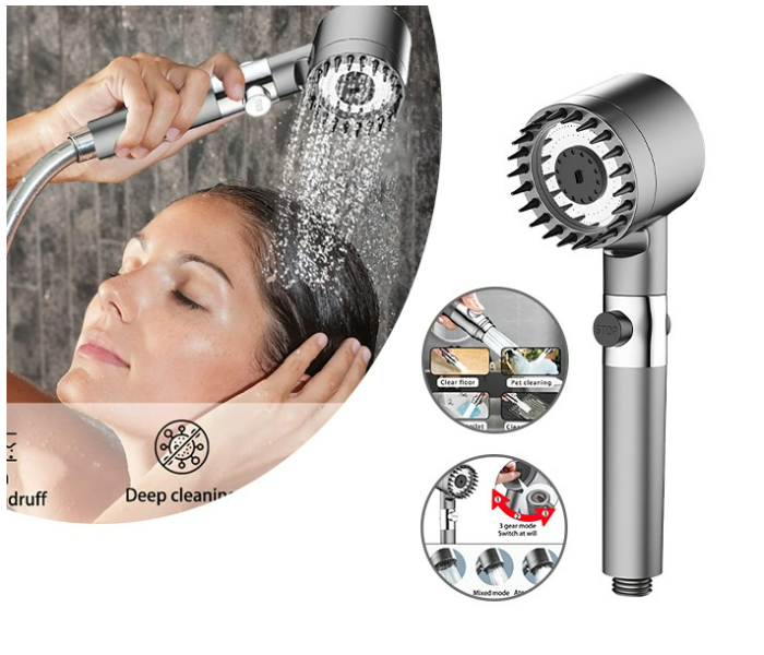 Turbo 3 Spray Mode Detachable Spray Gun Mode with Pause Switch for Dry Hair and Skin high pressure shower heads in UAE