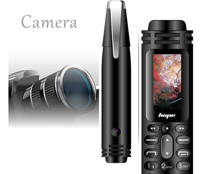 Unlocked Mini Bluetooth Cell Phone with Tiny Screen Camera and Recorder HOPE AK007 Multifunction 6 in 1 MobilePhone Pen - Black in OMAN