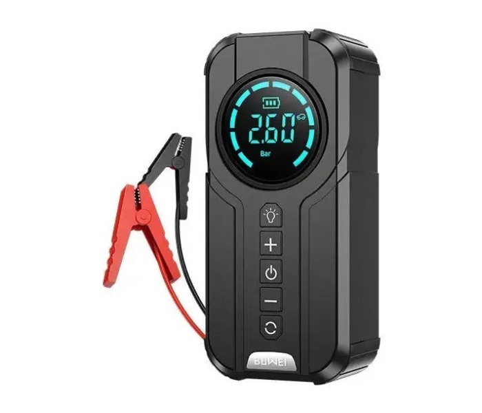 4 in 1 High Power Multifunctional Jump Starter Portable Air Compressor 12V Tyre Inflator, 180PSI Smart Electric Air Pump for Fast Inflation 6000mah Auto Inflate and Stop LED Light for Cars, Motorcycle - Zoom Image 1