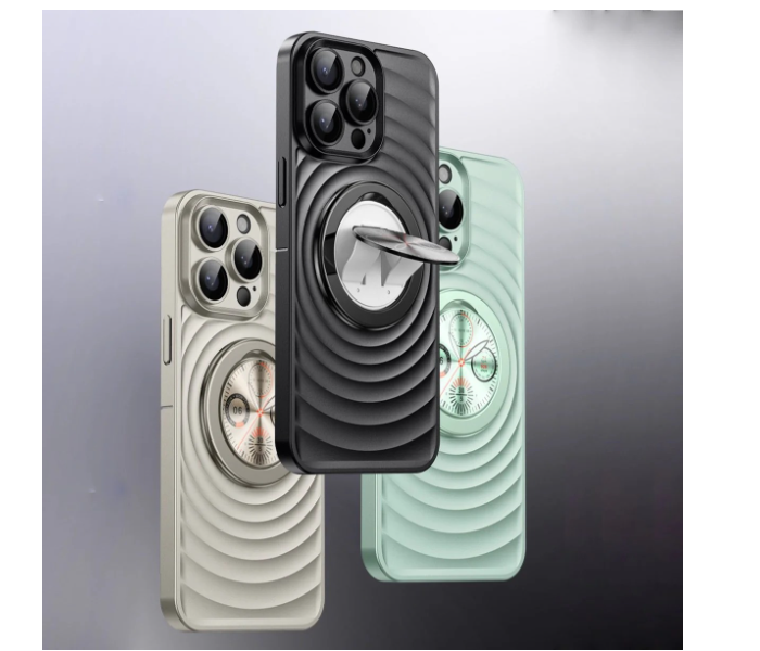 3D Wave Luxury Magnetic Bracket Case | Back Cover Case Protection Compatible with iPhone - Zoom Image 2