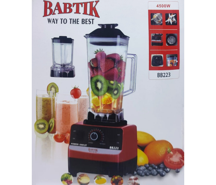 BABTIK BB223 Silver Crest 4500W Heavy Duty Professional Multi Blender Mixer Juicer With 2 Jars - Zoom Image 1