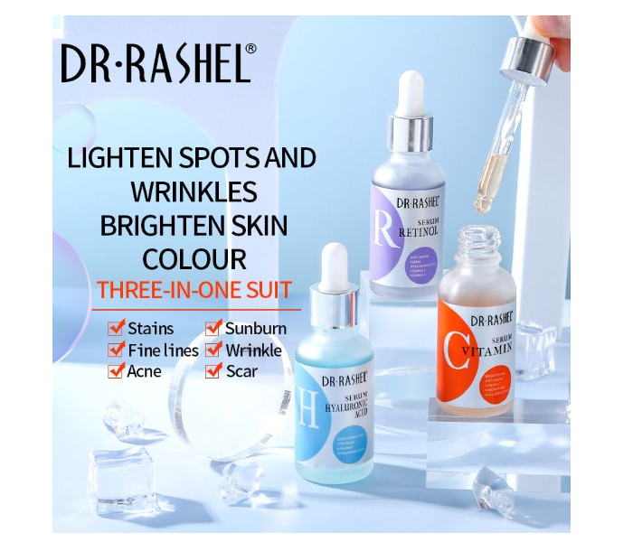 Dr Rashel Vitamin C, Retinol & Hyaluronic Acid Complete Facial Serum Moisturizing Repair Set, in KSA