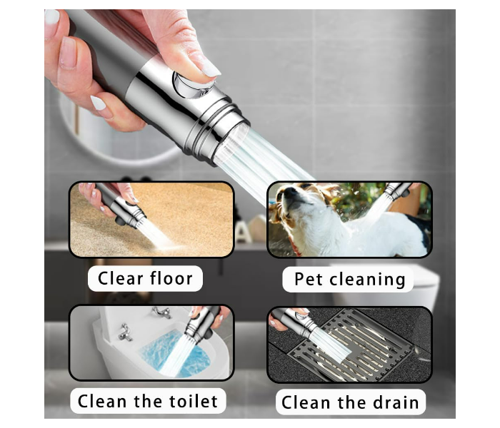 Turbo 3 Spray Mode Detachable Spray Gun Mode with Pause Switch for Dry Hair and Skin high pressure shower heads in UAE