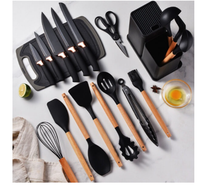 19PCS Knife Block Silicone Kitchenware Set in UAE