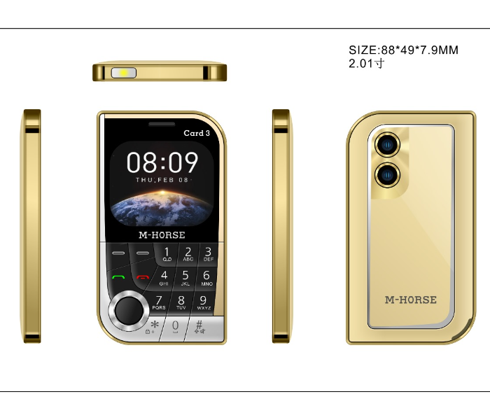 M-horse Unique design Card3 Inch Lcd 2.01 Dual Sim Card With Camera &MP3 AND,Mp4 Wirless FM in KSA