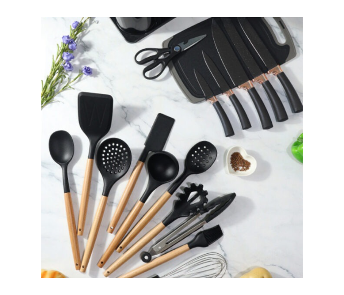19PCS Knife Block Silicone Kitchenware Set in UAE