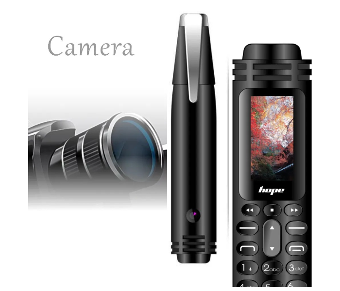 Unlocked Mini Bluetooth Cell Phone with Tiny Screen Camera and Recorder HOPE AK007 Multifunction 6 in 1 MobilePhone Pen - Black in OMAN