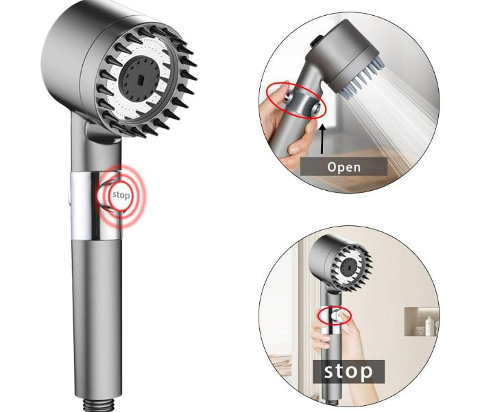 Turbo 3 Spray Mode Detachable Spray Gun Mode with Pause Switch for Dry Hair and Skin high pressure shower heads in UAE