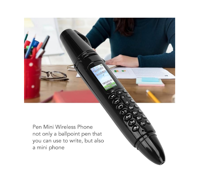 Unlocked Mini Bluetooth Cell Phone with Tiny Screen Camera and Recorder HOPE AK007 Multifunction 6 in 1 MobilePhone Pen - Black in OMAN