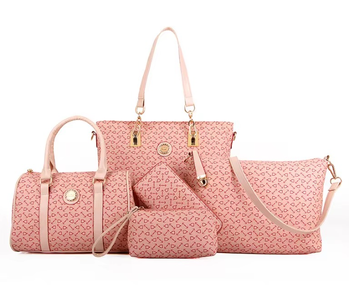 TT-Casual 5 Pieces Handbags Set for Women -Pink  - Zoom Image 1