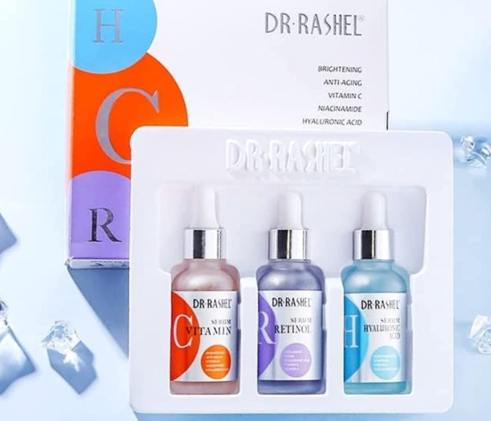 Dr Rashel Vitamin C, Retinol & Hyaluronic Acid Complete Facial Serum Moisturizing Repair Set, in KSA