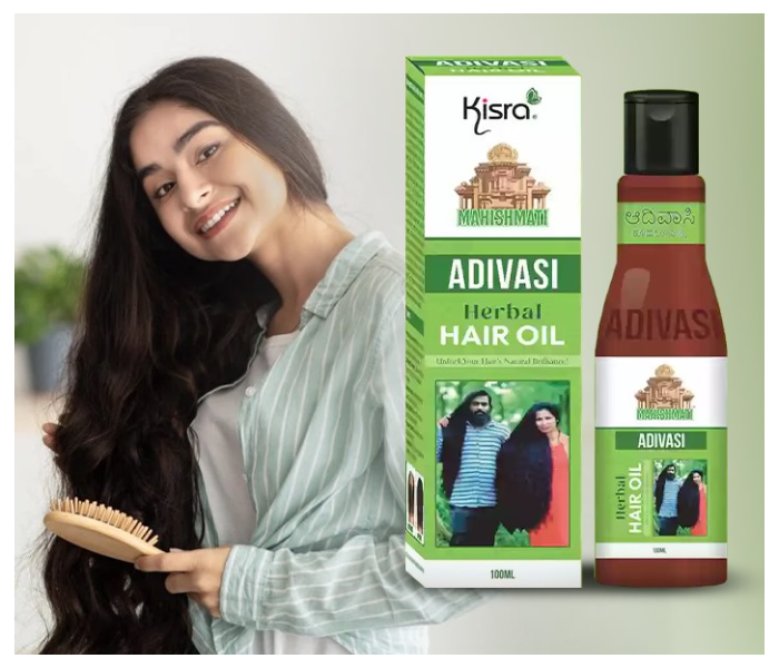 Mahishmati Adivasi Herbal Hair Growth Oil |  MADE IN INDIA  | Controls Hair-Fall Hair Oil  Basically Made By Pure Adivasi Ayurvedic Herbs (100 ml) - Zoom Image 5