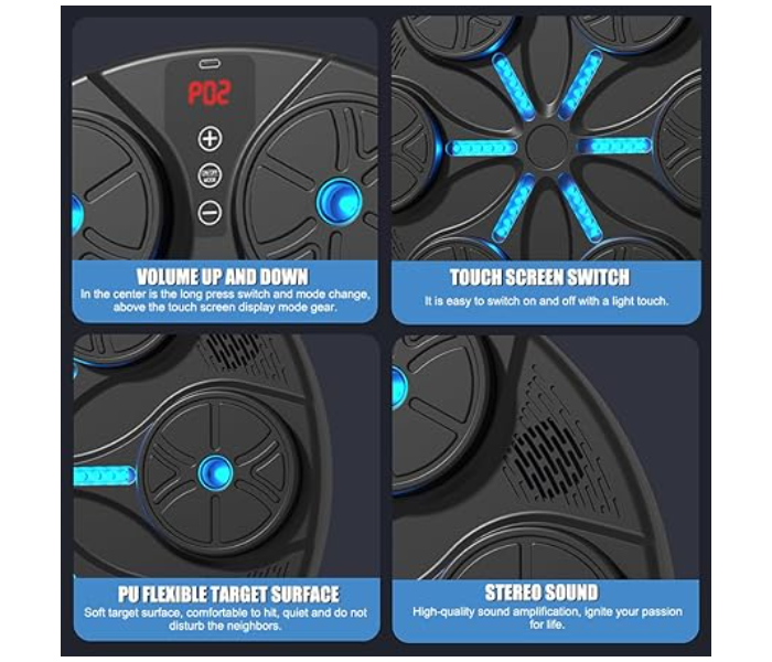 Music Boxing Machine, Boxing Machine Wall Mounted Musical, Electronic Smart Focus Agility Training Digital Boxing Wall Target Punching Equipment Pad Bag for Home Workout Gym in UAE