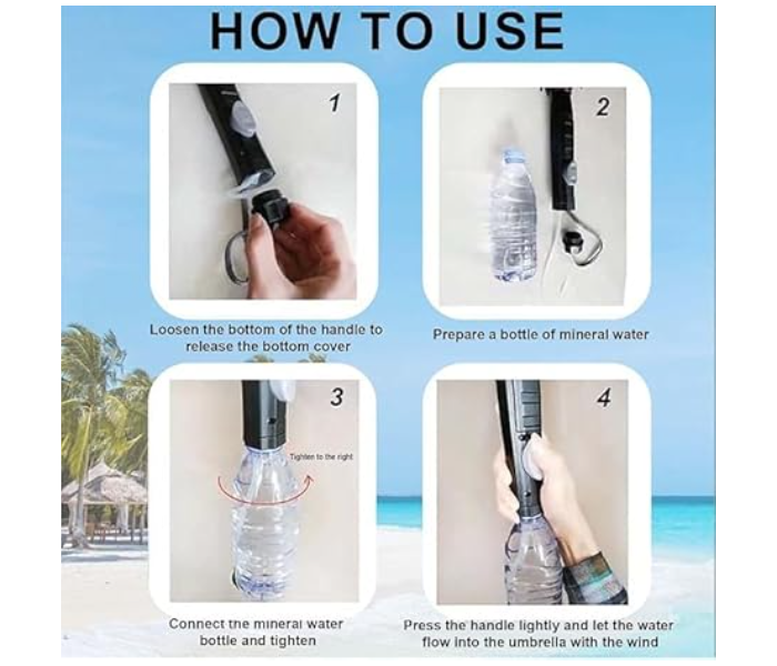 Uv Blocking Umbrella with Fan, 3 in 1 Umbrella with Fan and Mister, Sun Umbrella Uv Protection, Long Handle Cooling Umbrella, For Fishing, Golfing, Patio, Sand, Travel in UAE