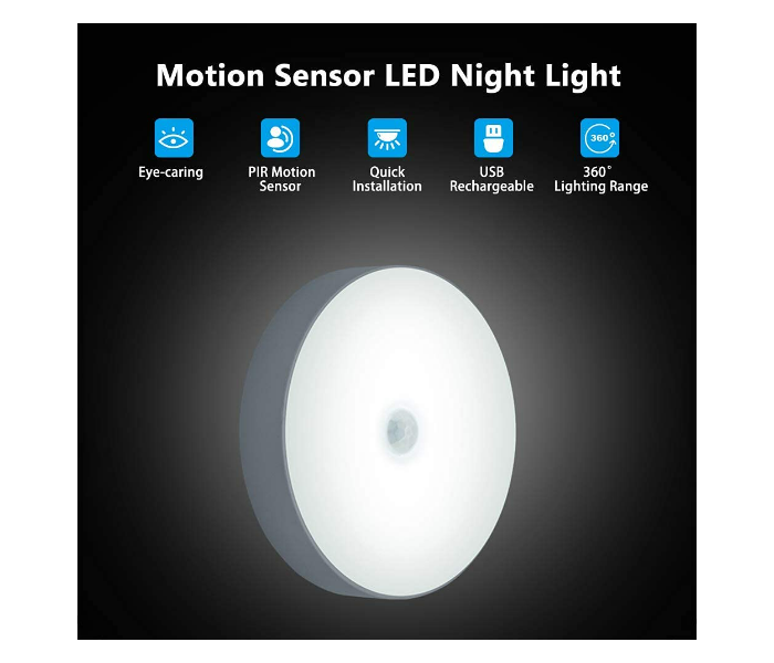 Quick Sense Motion Sensor Light Rechargeable LED Night Light Wireless Sensor Wall Light for Hallway Wardrobe Basement Cupboard Garage in UAE
