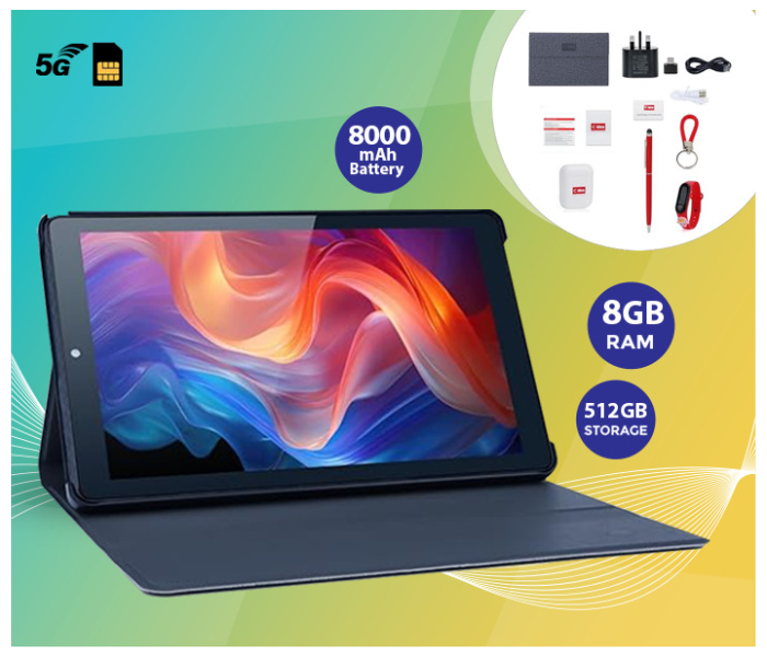 C idea 9 inch Tablet, Android 12.0 Tablet with SIM Card Slot and Wifi/5G LTE 8GB RAM,512GB ROM Storage Dual 5MP+8MP Camera HD IPS Display,CM915 (Purple) in UAE