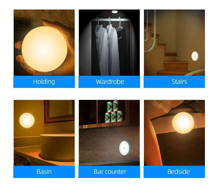 Quick Sense Motion Sensor Light Rechargeable LED Night Light Wireless Sensor Wall Light for Hallway Wardrobe Basement Cupboard Garage in UAE
