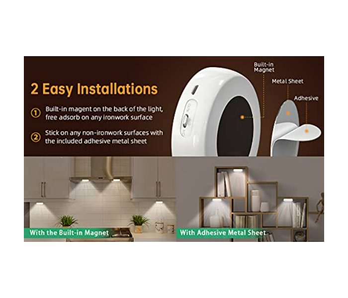 Quick Sense Motion Sensor Light Rechargeable LED Night Light Wireless Sensor Wall Light for Hallway Wardrobe Basement Cupboard Garage in UAE