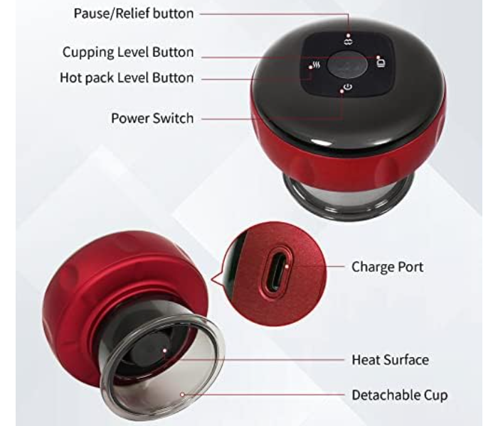 Electric Cupping Machine, Smart Cupping Set, 6/12 Modes Vacuum Suction Heating Cupping Massager, Back Gua Sha Massage Tool, Fatigue Relief Cupping Machine, Gift for Favorite Family in UAE
