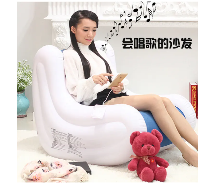 Portable Bean Bag Sofa Comfortable Inflatable Sofa Round Creative Gaming Couple Backrest Single Sofa Music Inflatable Sofa Cushion Air Armchair - Assorted in UAE