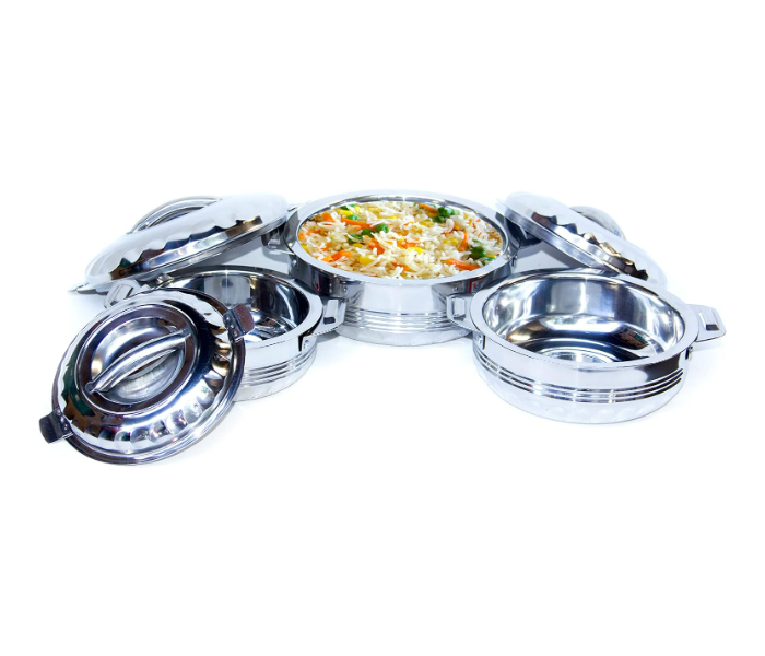 National Super Max 8 pieces High quality insulated Hot Pot set 1000ml 1500ml 2500ml 3500ml - Silver in UAE