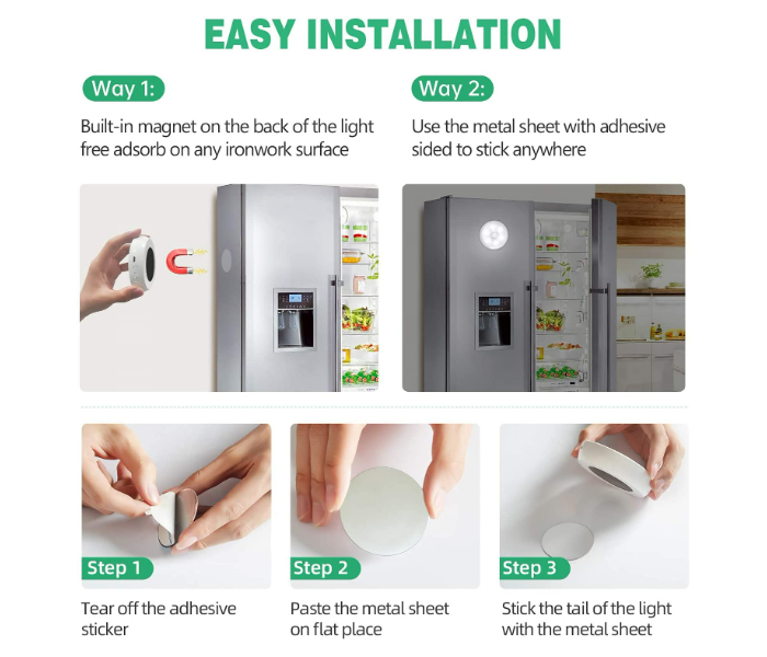 Quick Sense Motion Sensor Light Rechargeable LED Night Light Wireless Sensor Wall Light for Hallway Wardrobe Basement Cupboard Garage in UAE