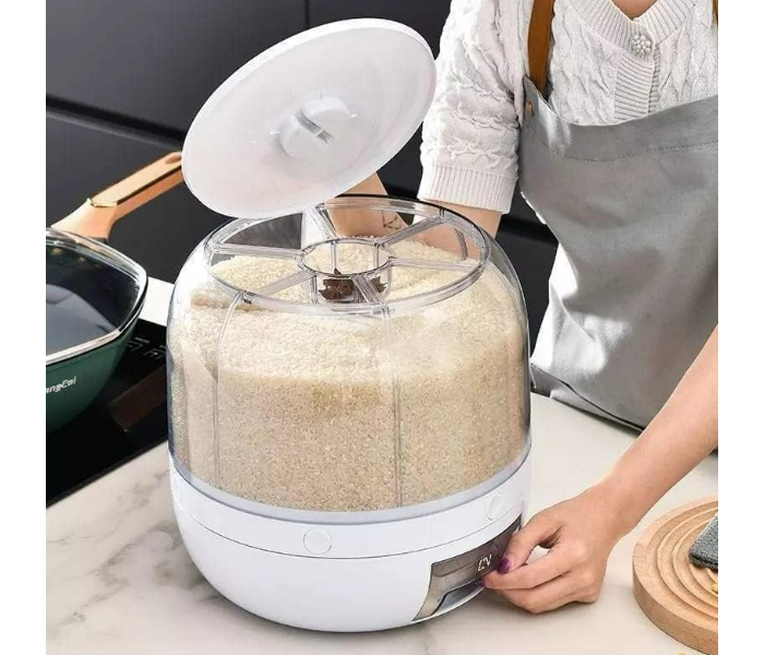 Multifunctional Rice Dispense Rice Storage Container Rice Storage Box Large Dry Food Dispenser Grain Container Kitchen Food Grain Storage Container Rotating Household Automatic Rice Storage Bucket in UAE