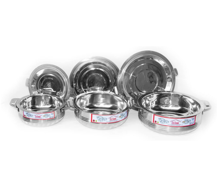 National Super Max 8 pieces High quality insulated Hot Pot set 1000ml 1500ml 2500ml 3500ml - Silver in UAE