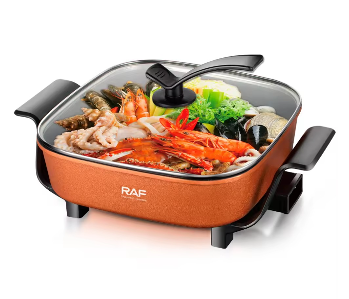 RAF Multi-functional Electric Knob Control 1200W 5L Non-stick coating Electric Hot Pot Cooking in KSA