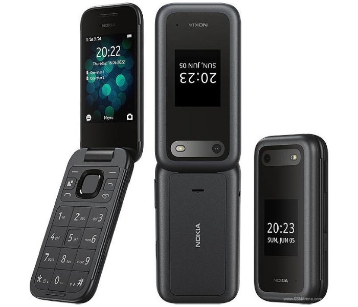 Nokia 2660 Flip Dual Sim Feature Phone 48MB RAM 128MB 4G - Black in KSA
