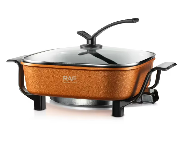 RAF Multi-functional Electric Knob Control 1200W 5L Non-stick coating Electric Hot Pot Cooking in KSA
