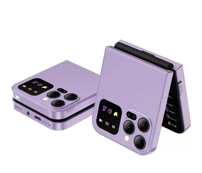 2024 New Mini Flip Mobile Phone 2 SIM Card Small Display Foldable Cell Phone, Unlocked Flip Phone purple in UAE