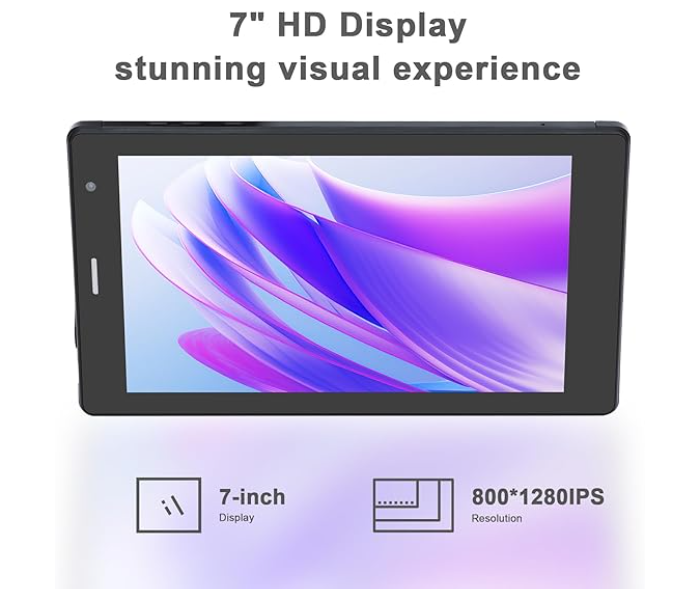 C idea 7 inch Tablet With 4GB RAM+128GB ROM(Expandable 512GB),Android 12 LET+WiFi Tablet,Quad-Core Processor,Dual Camera,1024 * 600 HD IPS Screen,CM513pro - Black in UAE