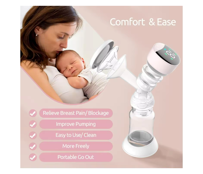 Automatic Breast Pump Milk Extractor Rechargeable Electric Digital Breast Pump Portable Massage Function in KSA