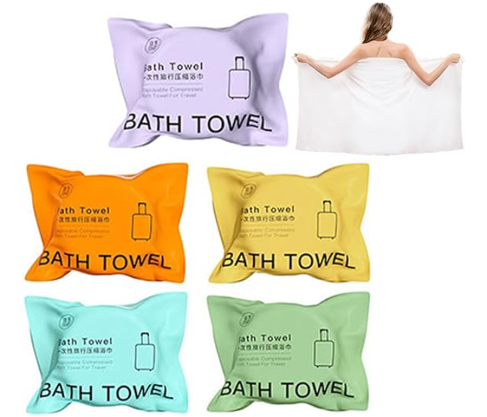 Large Compressed Towel, 50 x 140'' Reusable Cotton Bath Towels,Portable Light and Reusable,Suitable for Hiking, Camping,Beach,Swimming and Traveling in UAE