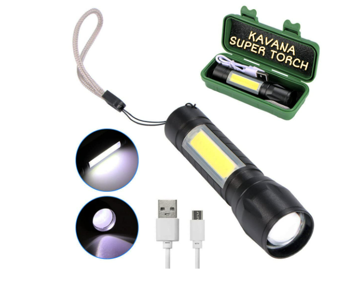 3 Piece Mini Rechargeable Zoomable Flash Light Image