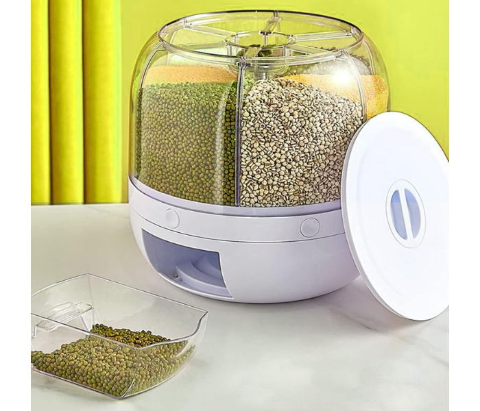 Multifunctional Rice Dispense Rice Storage Container Rice Storage Box Large Dry Food Dispenser Grain Container Kitchen Food Grain Storage Container Rotating Household Automatic Rice Storage Bucket in UAE