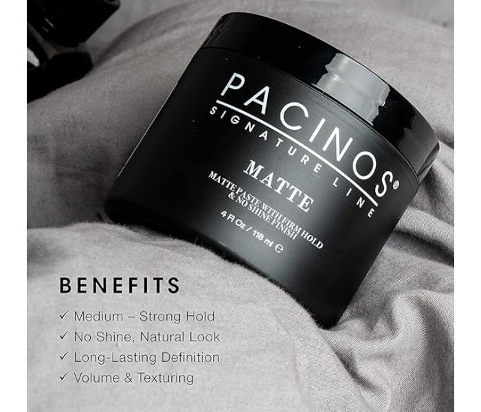 Pacinos Matte Hair Paste - Styling Wax ,For All Hair Types, Made in USA - 4Fl Oz / 118ml in UAE