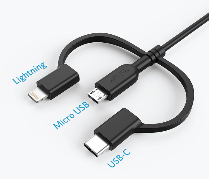 Anker Power Line II 3-In-1 3ft Data Cable - Black in UAE