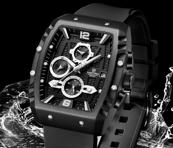 NAVIFORCE luxurious Men Analog Sports Chronograph Date Silicon Strap Quartz Watch -NF8025 in UAE