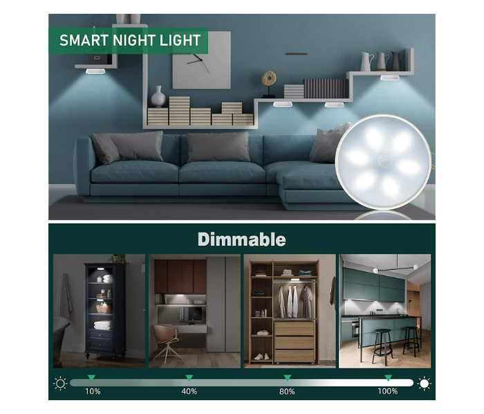 Quick Sense Motion Sensor Light Rechargeable LED Night Light Wireless Sensor Wall Light for Hallway Wardrobe Basement Cupboard Garage in UAE