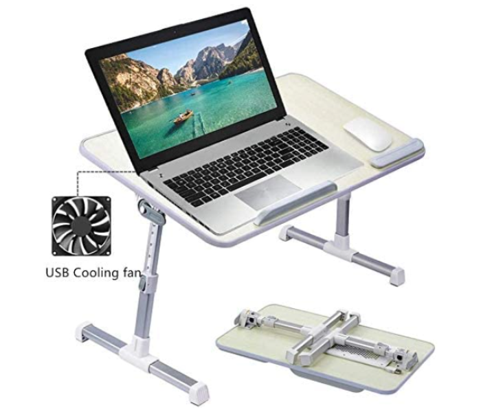 Foldable 15 Inch Laptop Stand With USB Cooling Fan - White in OMAN