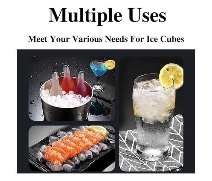Ice Maker Stainless Steel, Ice Cubes Ready in 10 Mins, 10kg Ice per 24 Hrs, Ice Maker Machine Counter Top Home, Self-Clean Function, 1.3 L with Ice Scoop & Basket in UAE