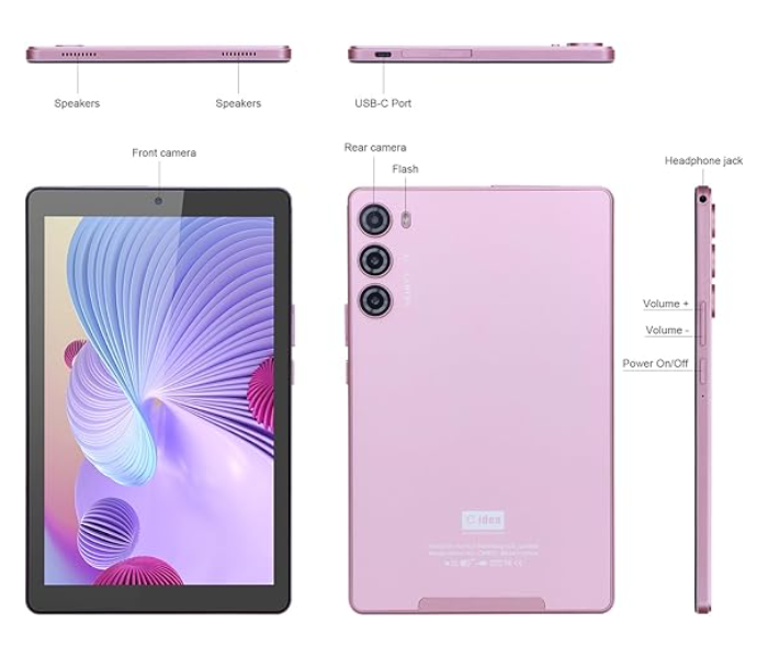 C idea CM925 9 inch Android 12 Tablet with 8GB+256GB/512GB TF,HD+IPS 800 * 1280, 5+8MP Camera,4G Tablet with SIM Card Slot, 5G WIFI Tablet with GPS 8000mAh Battery - Assorted Colors in UAE