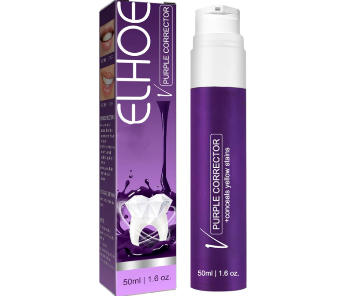 Purple Toothpaste Whitening Stain Removal Brightening Booster for Teeth Whitening Tooth Stain Removal in UAE